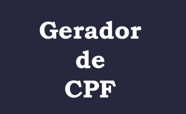 Gerador de CPF